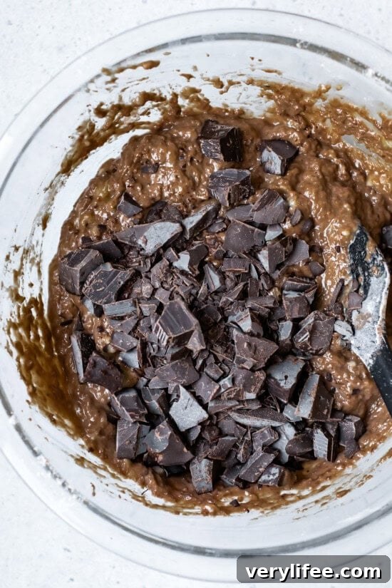 Decadent Chocolate Banana Bread Recipe 7 add chocolate chips or chunks