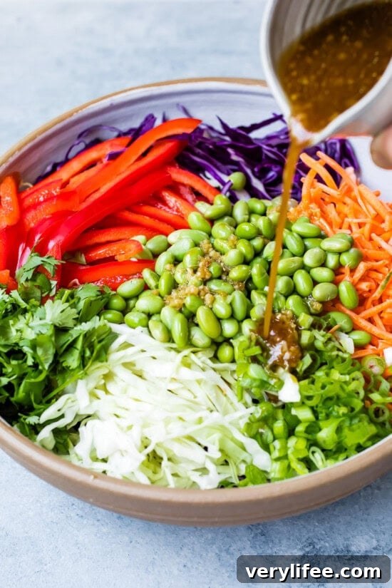 Miso-Glazed Shrimp Salad with Sesame Dressing 8 edamame cabbage slaw