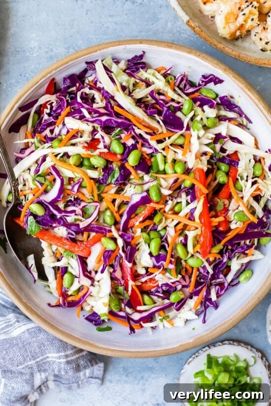 Miso-Glazed Shrimp Salad with Sesame Dressing 9 crunchy edamame cabbage slaw