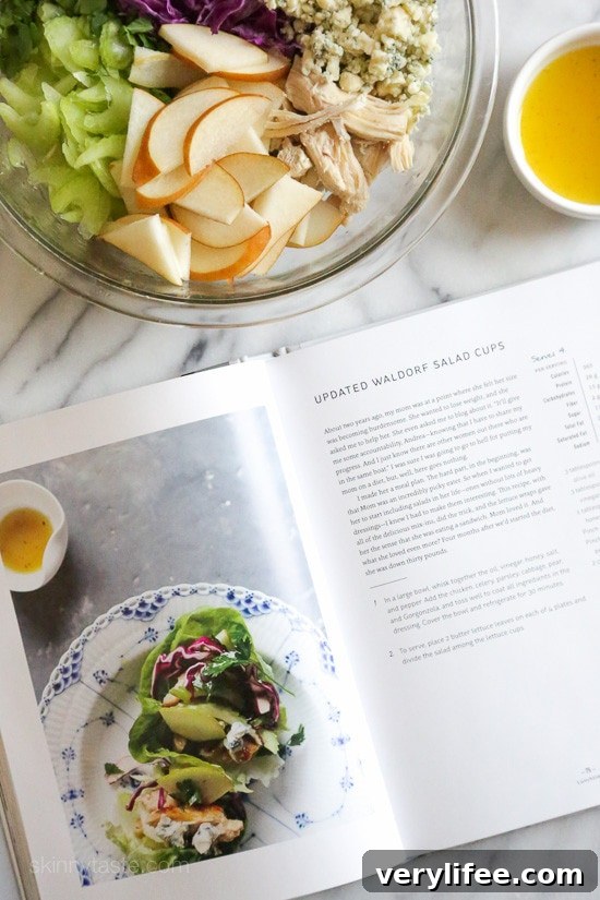 Updated Waldorf Salad Cups Updated Waldorf Salad Cups – chicken, pear, celery and Gorgonzola in butter lettuce