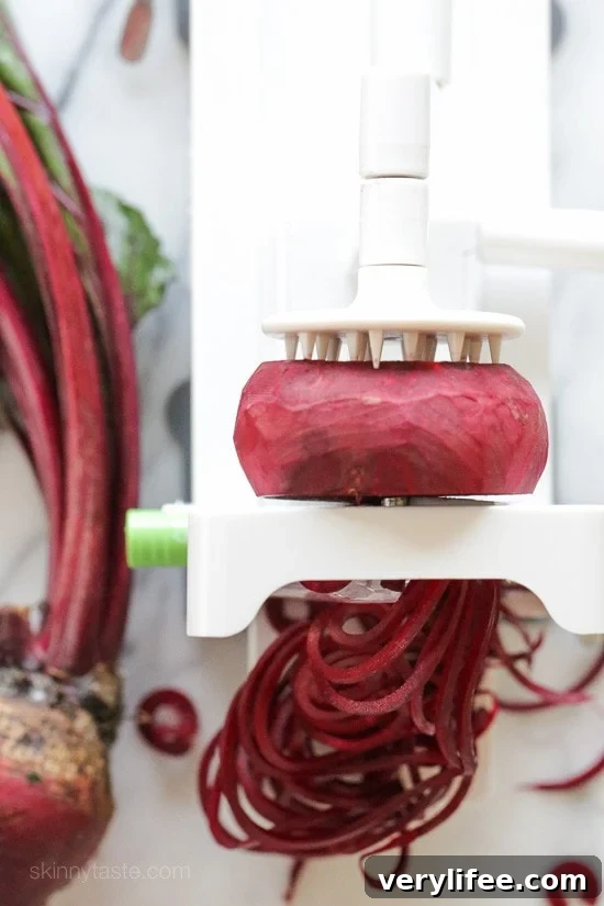 Raw Spiralized Beet & Mandarin Salad with Mint