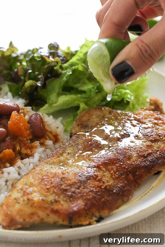 Pork sirloin cutlets are a lean cut, and taste wonderful breaded and lightly pan fried. My family loves when I make them, and often request that I make them for dinner. A little different than chicken cutlets, these have more of a Latin flair, which we serve with fresh lime juice on top – yum!