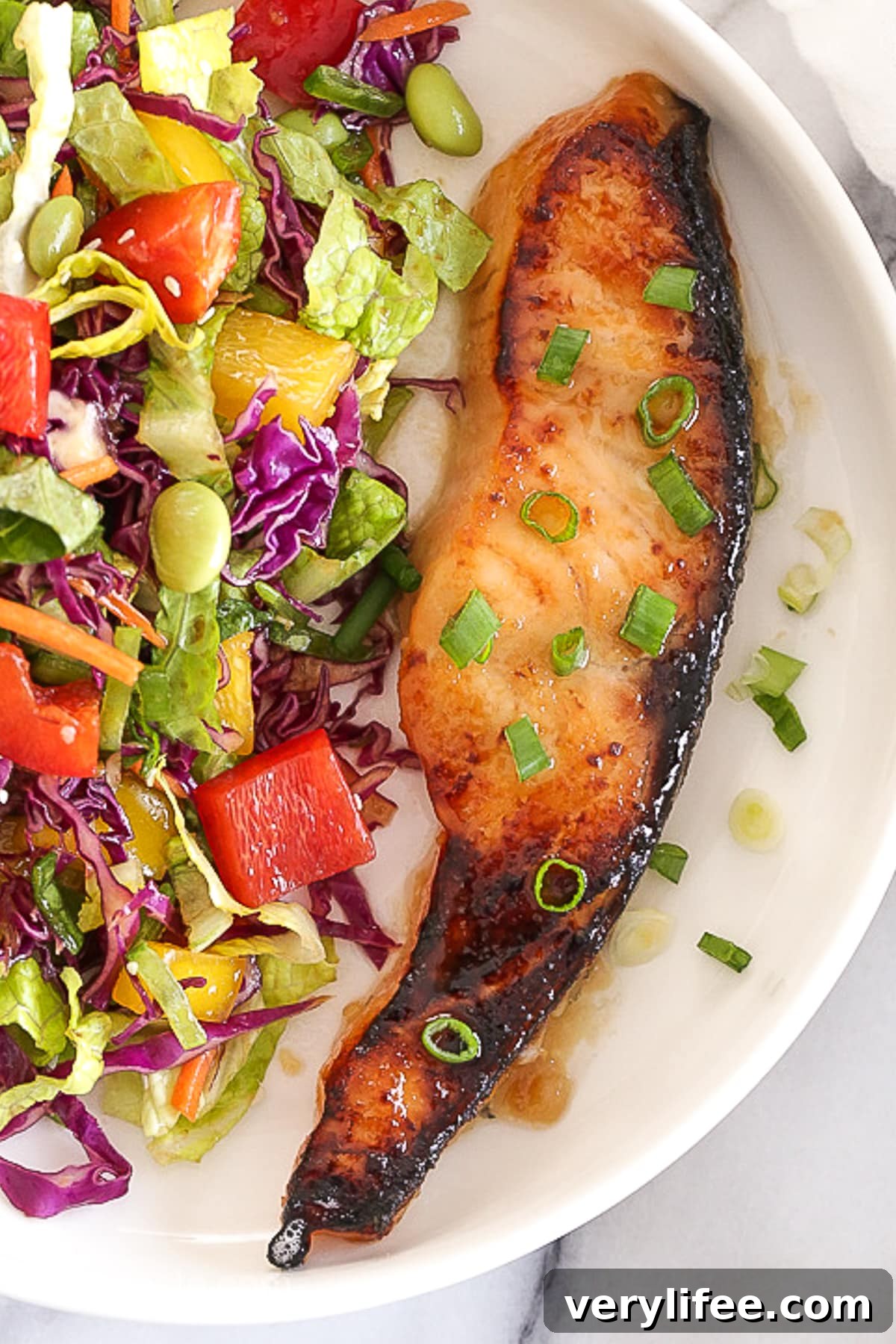 Miso Salmon with salad
