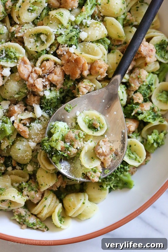 25 Most Popular Skinnytaste Recipes of 2015 19 Orecchiette Pasta with Chicken Sausage and Broccoli