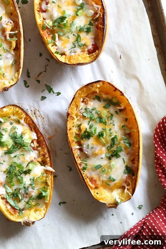 Spaghetti Squash Enchilada Boats