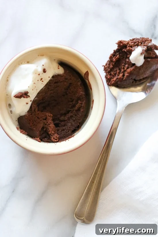 Flourless chocolate cake in a ramekin