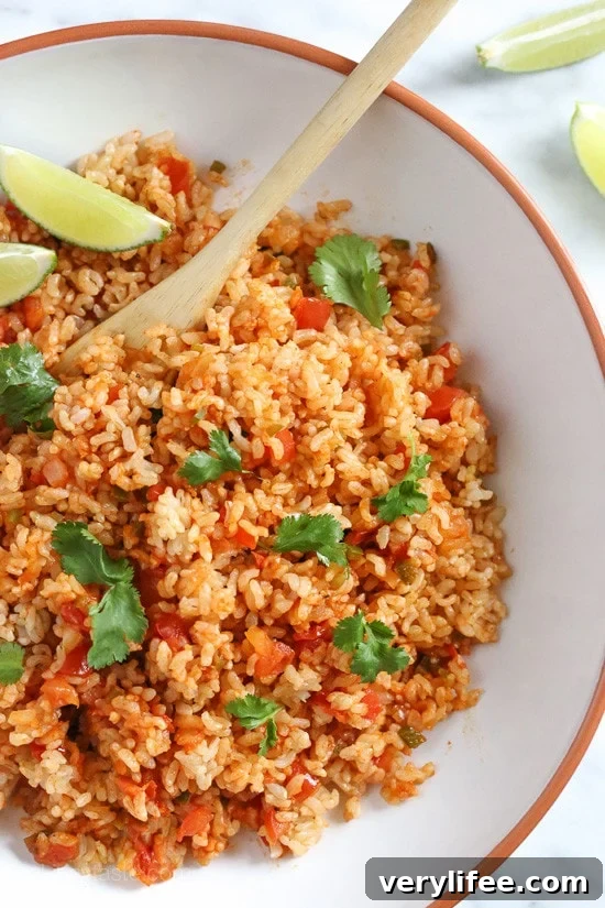 Quick Mexican Brown Rice Recipe with Cilantro and Lime 3 Quick Mexican Brown Rice dish