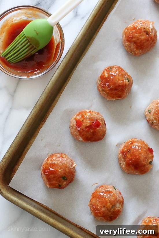 Tray of BBQ turkey meatballs with bacon