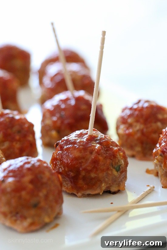 Close-up of meatball with glaze