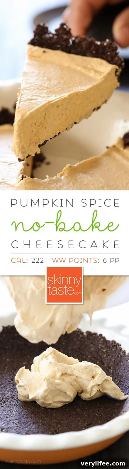 No Bake Pumpkin Cheesecake is an easy, light cheesecake made with pumpkin puree and spices. Under 10 minutes to make, if you use ready-made crust.