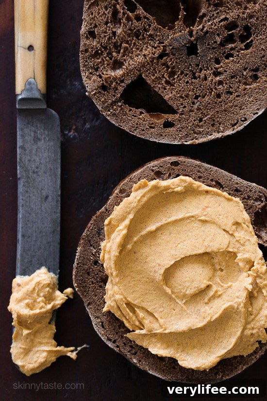 Pumpkin Spiced Cream Cheese Pumpkin Spice Cream Cheese on a bagel