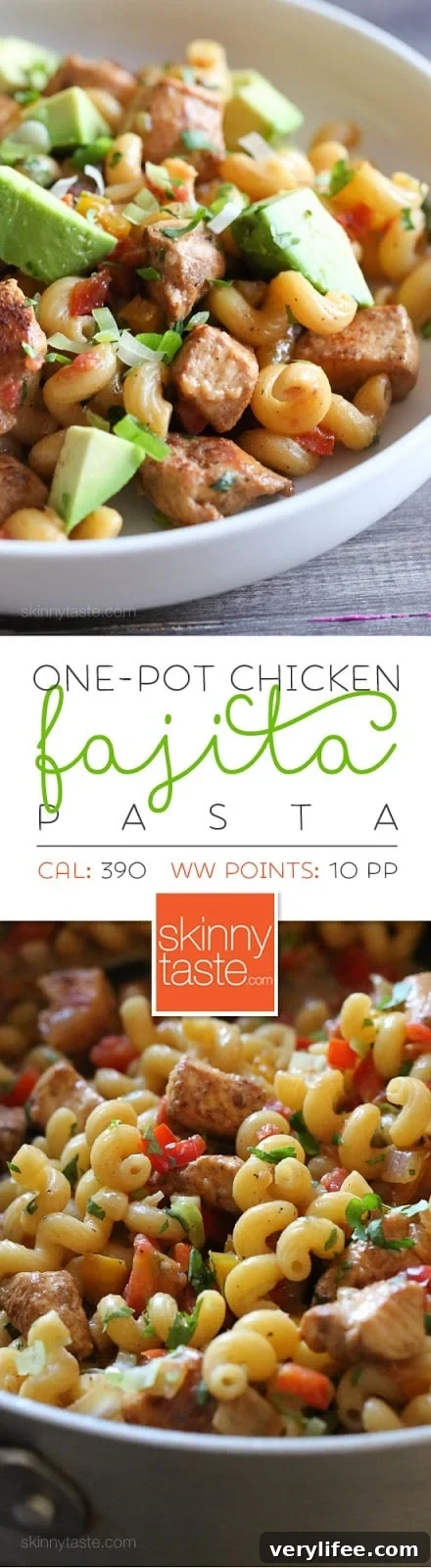 One-Pot Chicken Fajita Pasta – an easy Mexican inspired pasta dish!