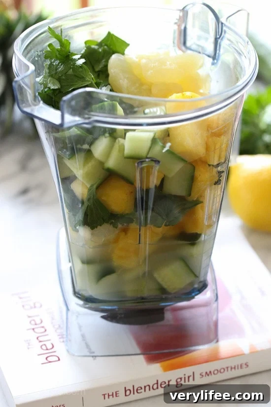 This dairy-free Cucumber, Parsley, Pineapple and Lemon Smoothie is great for alleviating inflammation, asthma and airborne allergies.