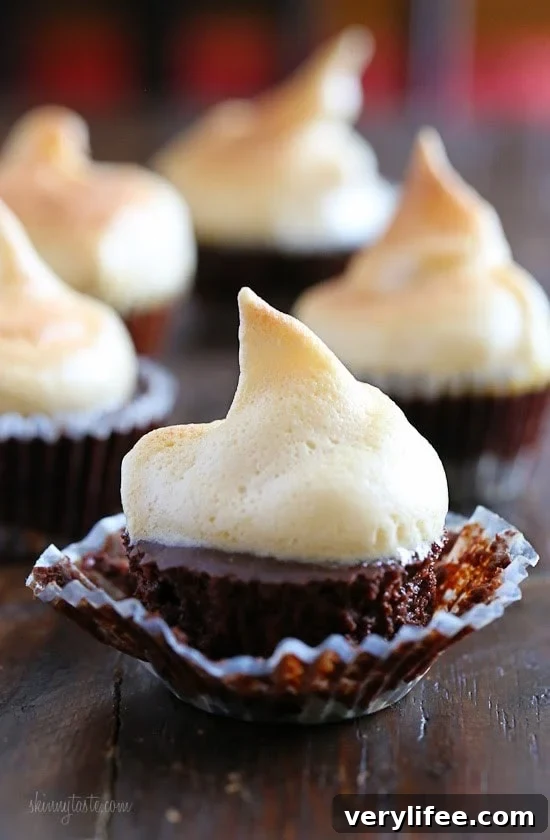 Gluten-Free S’mores Tartlets — crushed graham cracker crust, chocolate filling and marshmallow Italian meringue