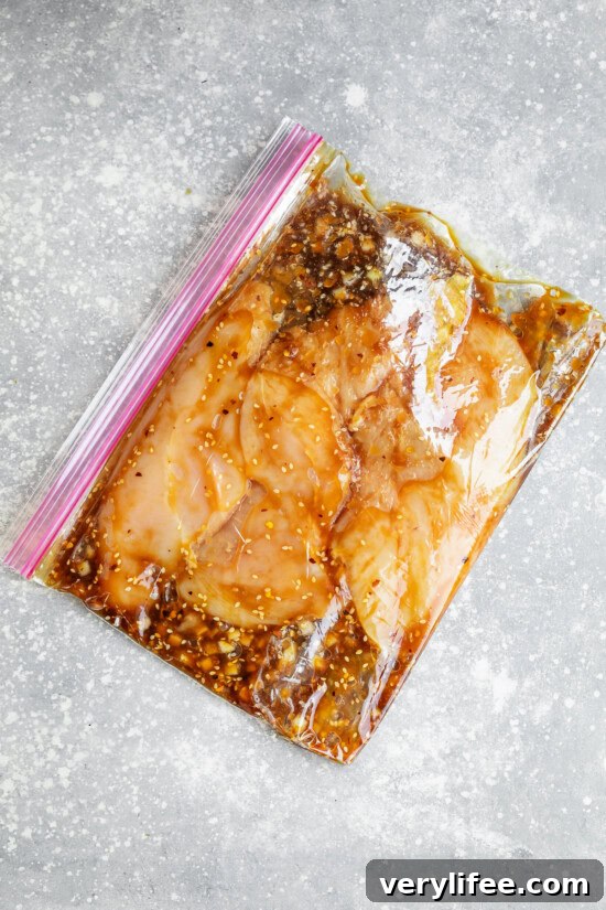 Crispy Korean Fried Chicken with Gochujang Glaze 8 Chicken in marinade