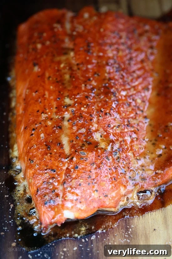 Cedar Plank Spice-Rubbed Salmon Cedar plank spice-rubbed salmon topped with brown sugar and spices