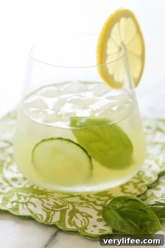Basil-Cucumber Gin Cooler Basil Cucumber Gin Cooler