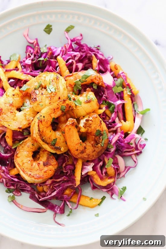 Turmeric Garlic Shrimp with Cabbage-Mango Slaw 6 Turmeric Shrimp
