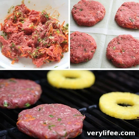 Grilled Hawaiian Teriyaki Burger Recipe with Pineapple 3 Grilled pineapple slices for teriyaki burger