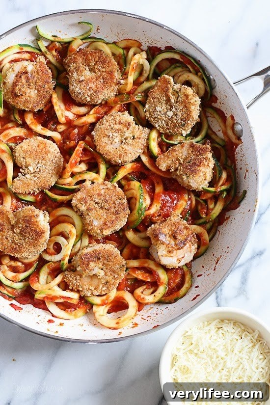 Shrimp Zoodles Parmesan for Two
