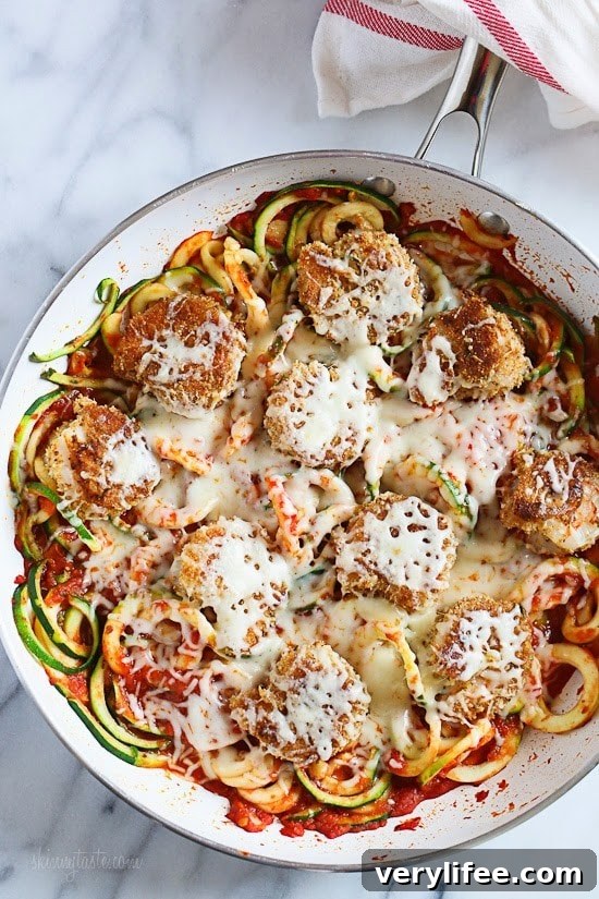 Shrimp and zoodles plated
