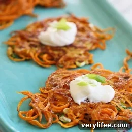 Crispy Spiralized Sweet Potato Latkes 3 img 21395 4