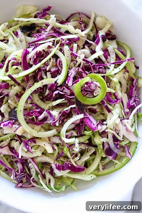 Spiralized Apple and Cabbage Slaw – a quick and easy side dish!