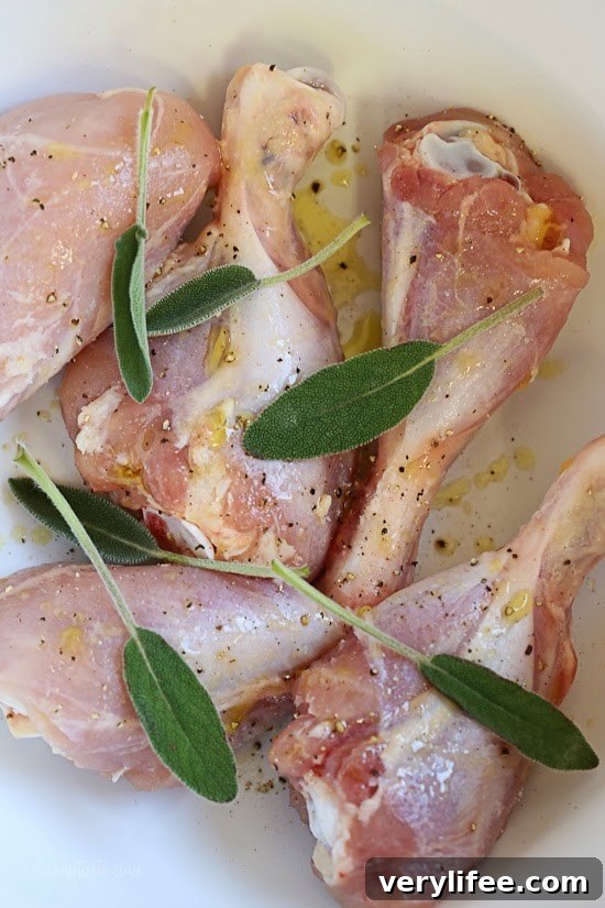 Roasted chicken with sage