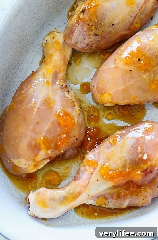 Sticky apricot lemon chicken drumsticks