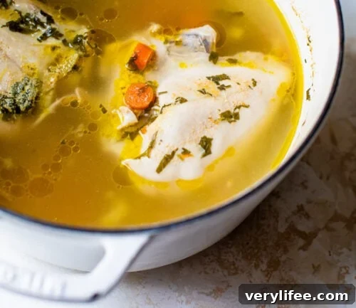 Classic Chicken and Barley Soup Recipe 7 chicken soup in a pot