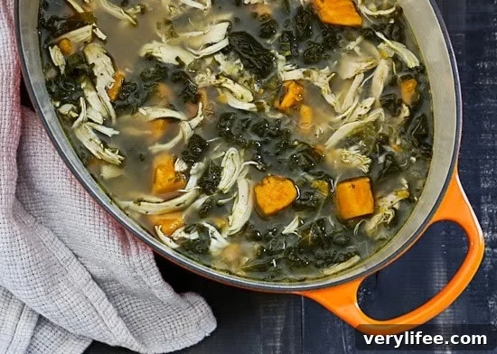 Hearty Chicken, Sweet Potato and Kale Soup Recipe 2 Bowl of Chicken Sweet Potato and Kale Soup