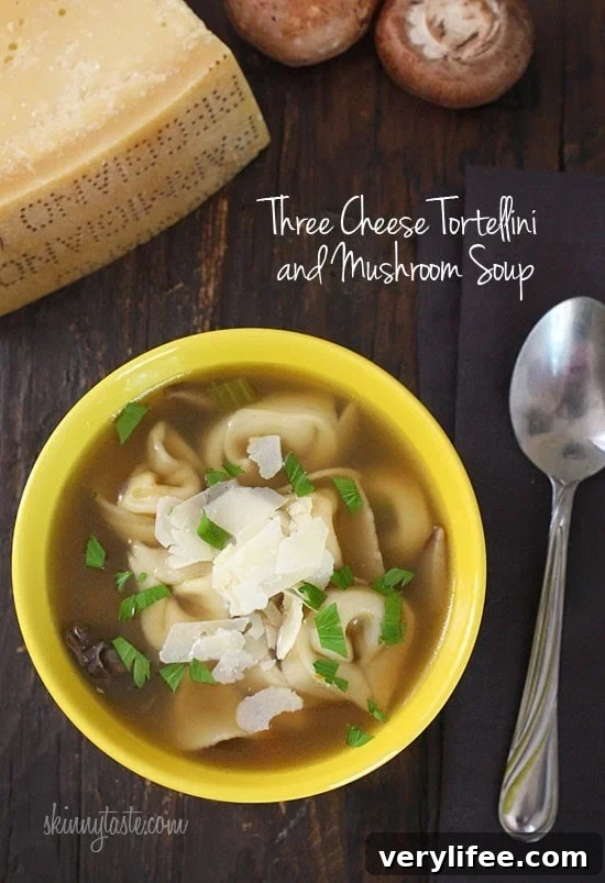 50 Low-Calorie Soup Recipes for Any Season 15 Three Cheese Tortellini and Mushroom Soup