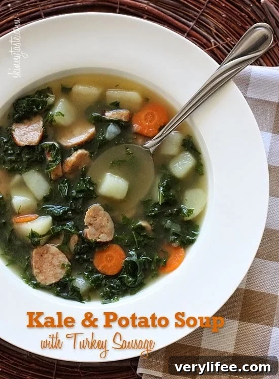 50 Low-Calorie Soup Recipes for Any Season 16 Kale and Potato Soup with Turkey Sausage