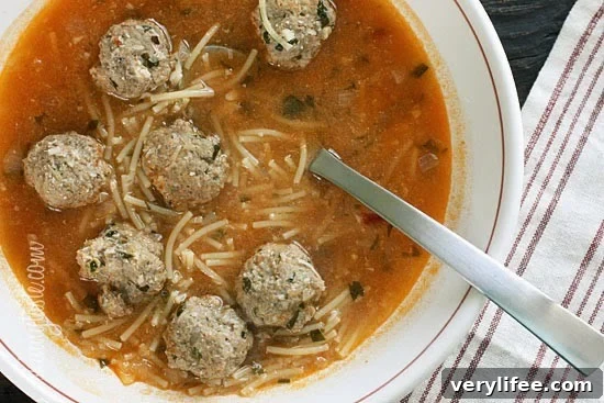 50 Low-Calorie Soup Recipes for Any Season 28 Meatball and Spaghetti Soup
