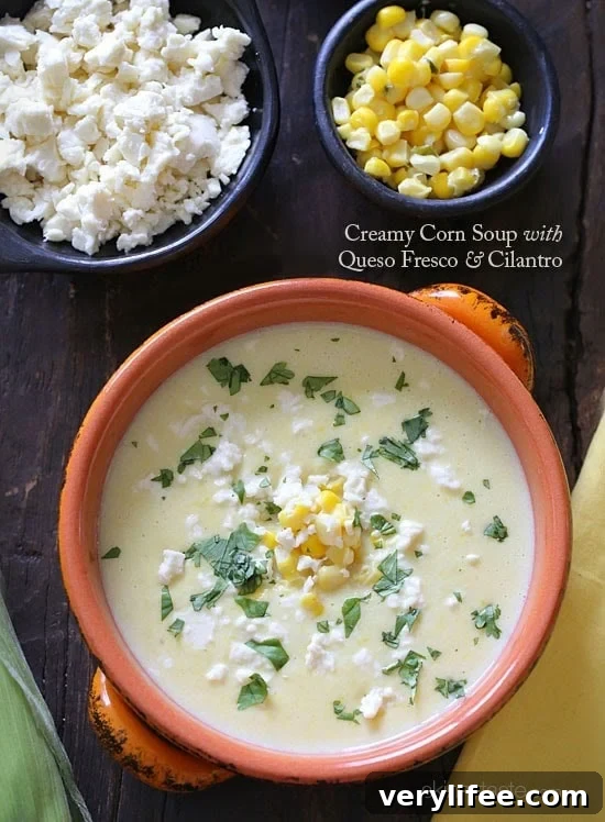 50 Low-Calorie Soup Recipes for Any Season 6 Creamy Corn Soup with Queso Fresco and Cilantro