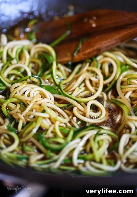 Zucchini Noodle Lo Mein with Chicken for Two 6 Stir-fry vegetables and chicken