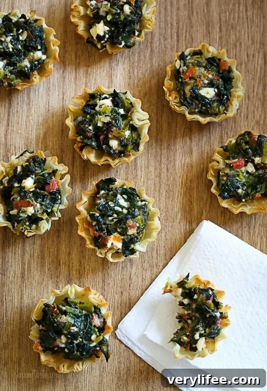 Mini Greek Spinach Pies - bite-sized spanakopita-style appetizers