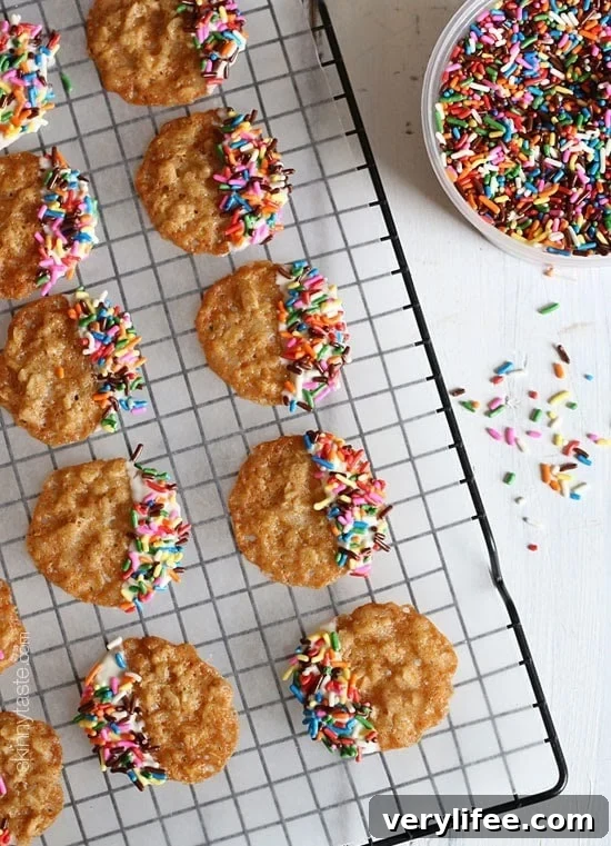 White Chocolate Oatmeal Lace Cookies White Chocolate Oatmeal Lace Cookies