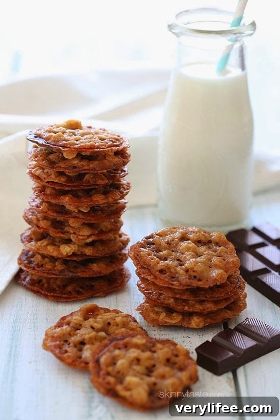 White chocolate dipped lace oatmeal cookies