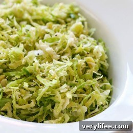Crisp Shaved Brussels Sprouts Salad with Lemon Vinaigrette 4 Small image of salad