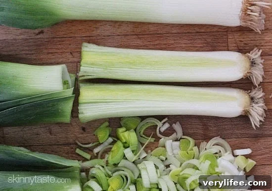 Creamy Cauliflower and Leek Soup Recipe 6 Ingredients for cauliflower leek soup in a pot
