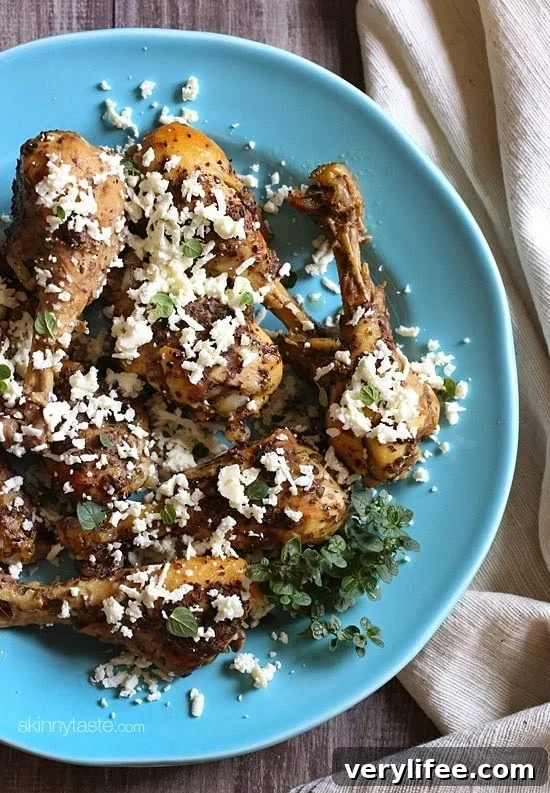 Lemon oregano chicken drumsticks in a slow cooker
