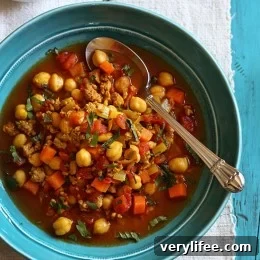 Bowl of Slow Cooker Moroccan Chickpea Stew