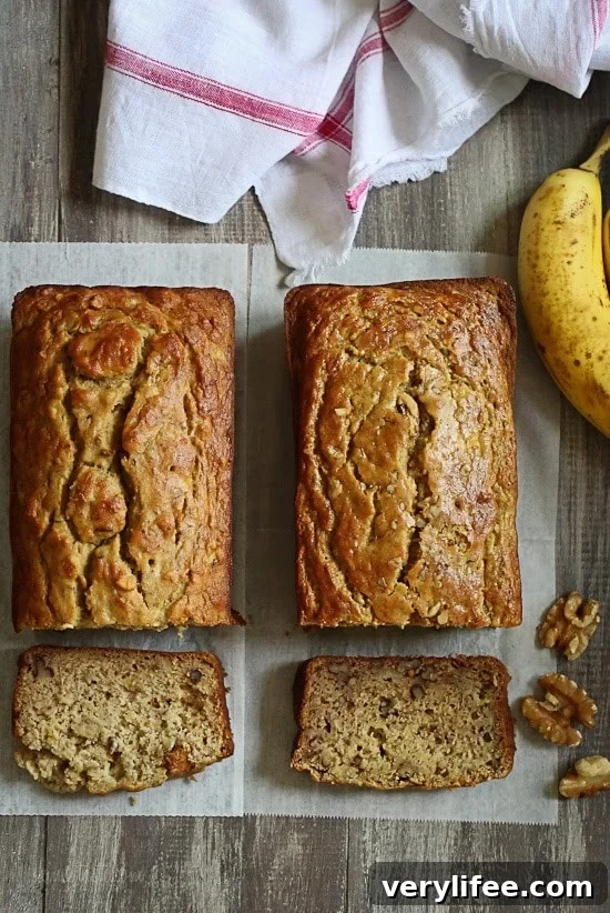 Moist Gluten-Free Banana Nut Bread Recipe 2 Two loaves of gluten-free banana nut bread