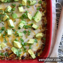 Quinoa Fiesta Enchilada Bake plated