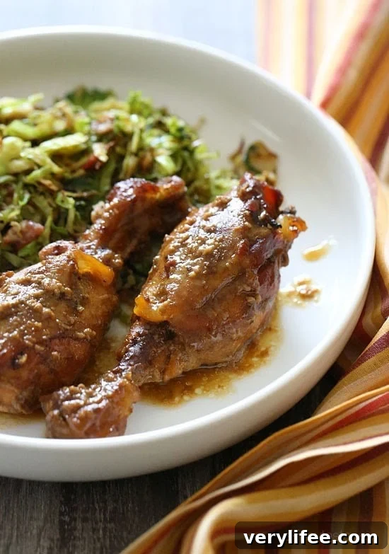 Crock Pot Maple Dijon Chicken Drumsticks This is an EASY slow cooker chicken dish made with only 6 ingredients, including the salt and pepper! Kid-friendly and delicious – the chicken literally falls off the bone!