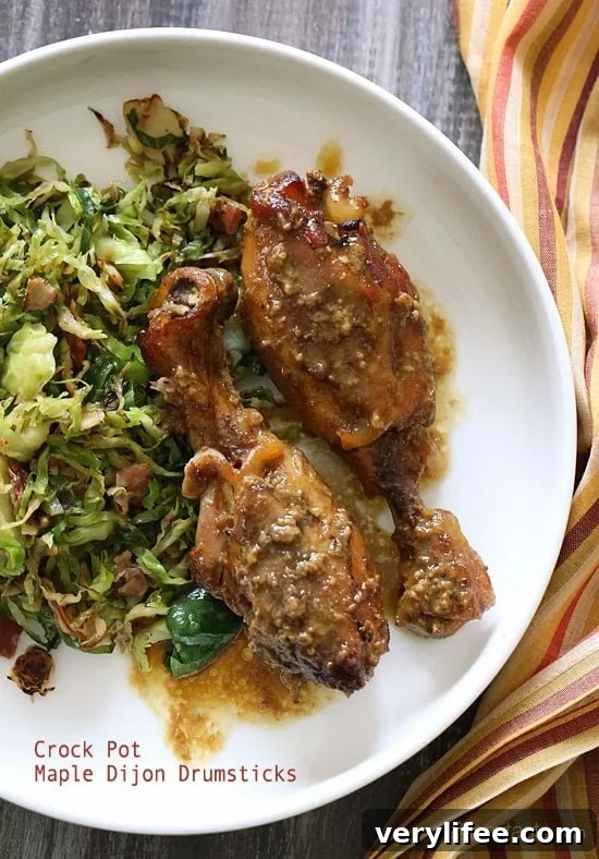 Crock Pot Maple Dijon Chicken Drumsticks Crock Pot Maple Dijon Chicken Drumsticks – EASY, made with 6 ingredients!