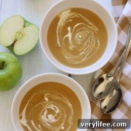 Caramelized Apple Onion Soup close-up
