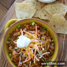 Buffalo chicken and bean chili in bowl