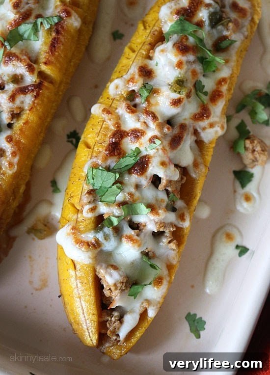 Baked ripe plantains ready to be stuffed